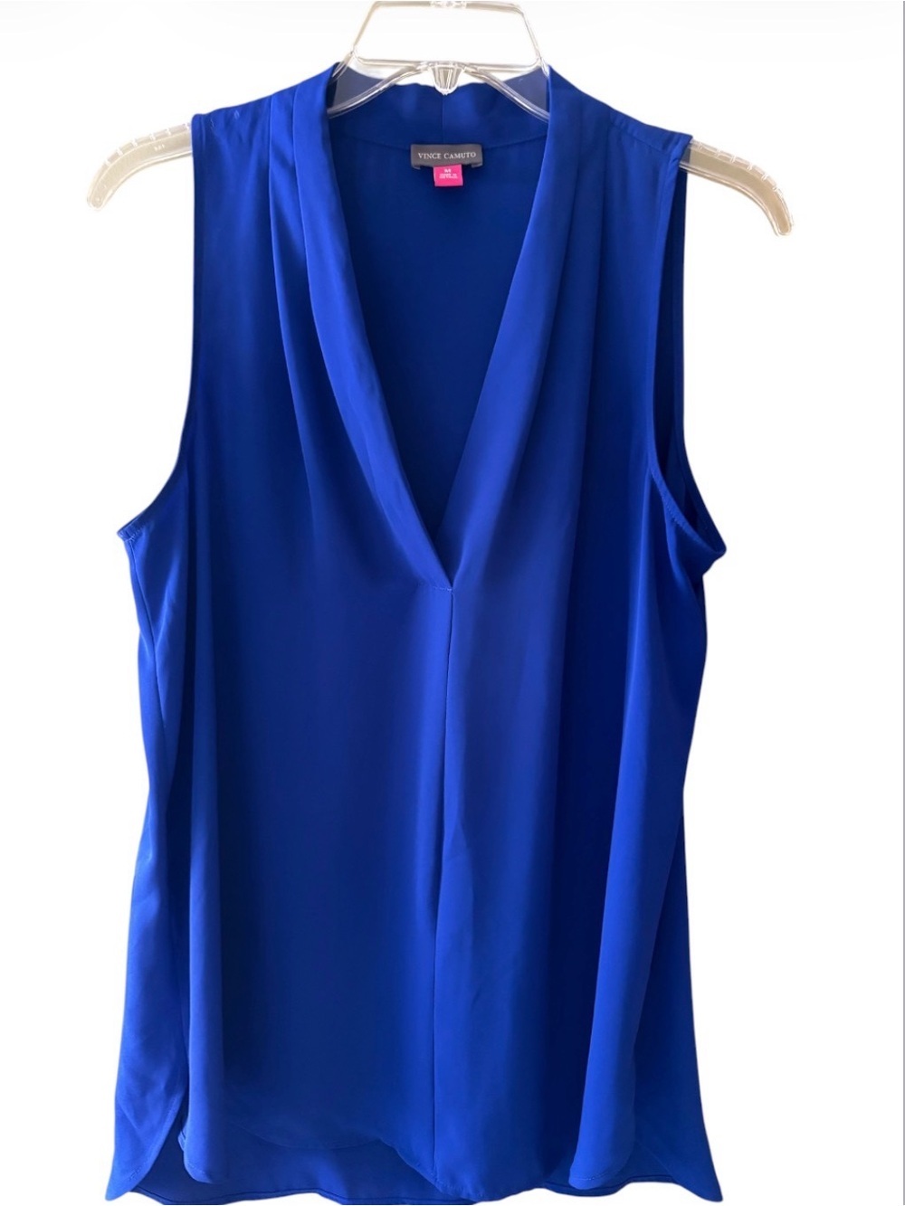 Vince Camuto Cobalt Blue Sleeveless V-Neck Blouse Size M